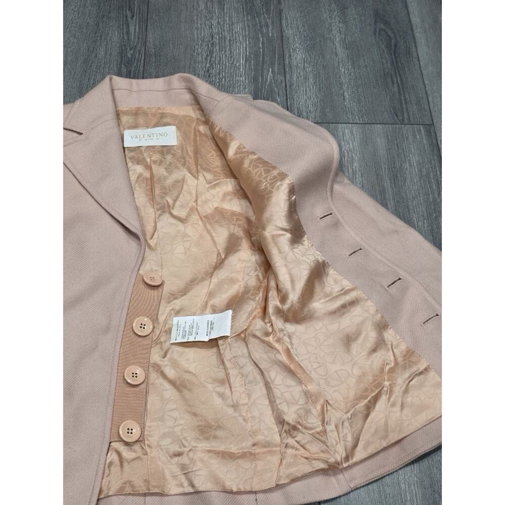 Valentino Roma Italy Cropped Cupro jacket lagenlook Blazer Peach XS A005364 - Picture 10 of 10